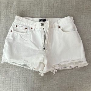 White Abercrombie Denim Cut Off Jean Shorts - Annie High Rise